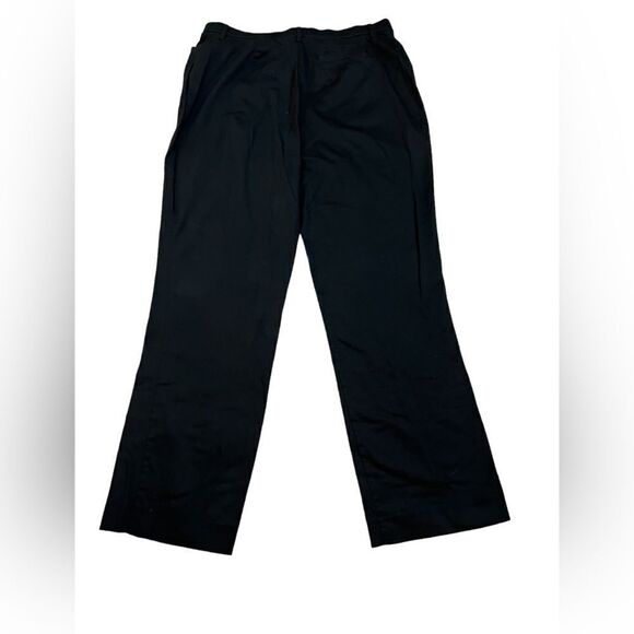 HAGGAR Black Wide Leg Cotton High Waist Dress Pant Trouser 16 - Picture 7 of 9